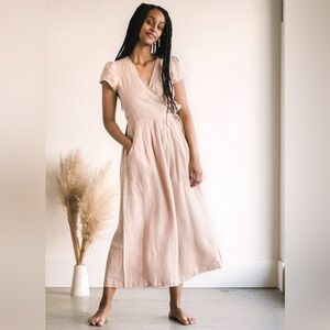 SUGAR CANDY MOUNTAIN Linen Wrap Jumpsuit